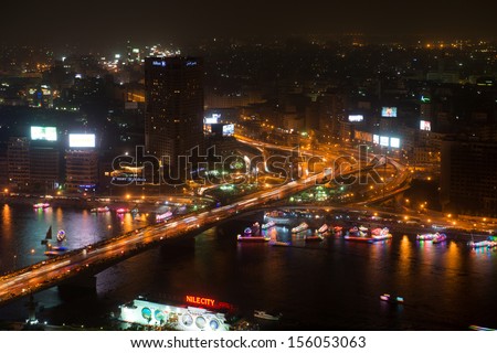 CAIRO - MAY 7: Night view of Cairo from Cairo tower on May 7, 2013, Egypt. Cairo - the capital of Egypt and the largest city in the Arab world and Africa.