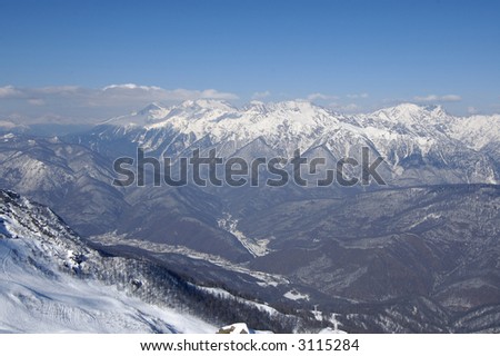 The mountains in Krasnaya Polyana. Sochi - capital of Winter Olympic Games 2014. Russia.