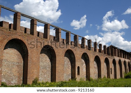 Old fortress wall in Smolensk. Russia