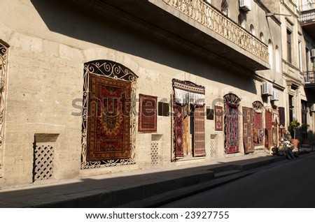 Carpet shop In old town. Baku, Azerbaijan.