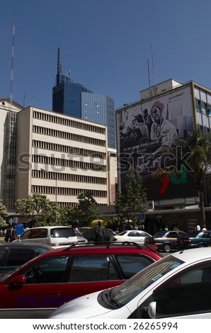NAIROBI, KENYA - JAN 12: Skyscrapers in a business district. January 12, 2009 in Nairobi, Kenya