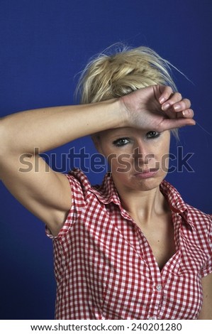 Woman looking discouraged