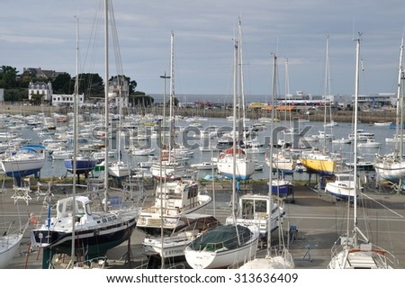 SAINT-QUAY PORTRIEUX,FRANCE-24 AUGUST,2014:Marina in Brittany, Cotes d\'Armor  in Brittany at the august 24 2014