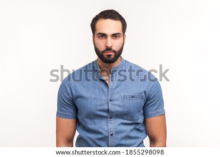 Similar – Image, Stock Photo Confident bearded man in trendy outfit