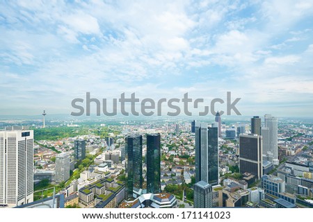 Frankfurt on Main cityscape, Germany. No brand names or copyright objects.