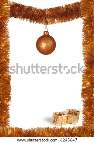 Christmas frame decoration isolated on white (Collage)