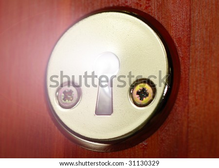Keyhole with light coming from it