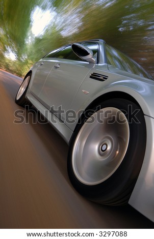 Car driving at speed