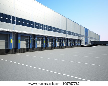 Warehouse Exterior. Loading Docks Stock Photo 105757787 : Shutterstock