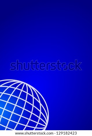 A simple globe on a blue background - illustration