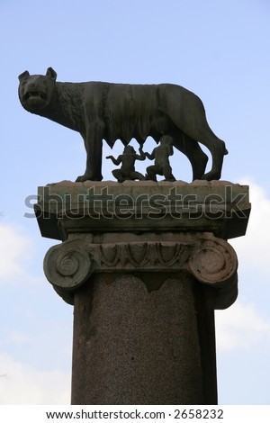 She-Wolf Feeding Romulus (The Founder Of Rome) And Remus: Ancient Roman ...