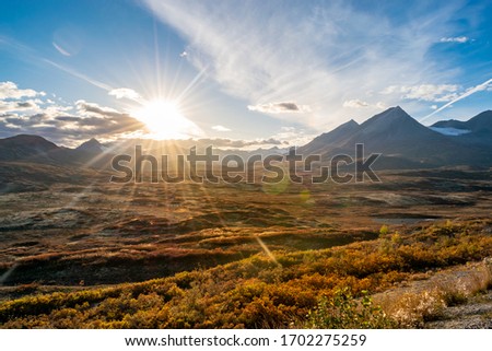 Similar – Image, Stock Photo Picturesque scenery of mountains and desert in cloudy day