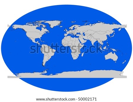 Vector World Map In Wgs-84 Coordinate System - 50002171 : Shutterstock