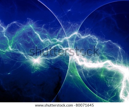 Blue And Green Lightning Stock Photo 80071645 : Shutterstock