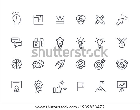 Productivity Improvement creative Icons thin vector set