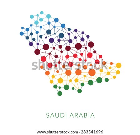 dotted texture Saudi Arabia vector background on white