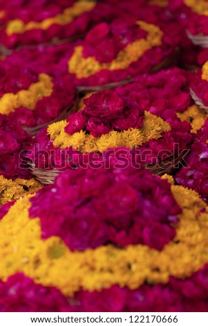 Hindu Flowers Holy flowers, found inside any Hindu temple in India.