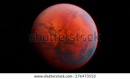 A 3d Render Of The Red Planet Mars On A Black Background With Realistic ...