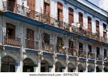 Run down colonial building in Havana