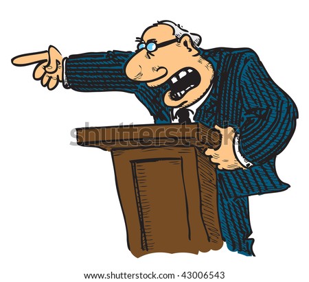 Color Cartoon Of A Man Giving A Speech Stock Photo 43006543 : Shutterstock