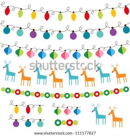 Christmas decoration vector set. Used pattern brushes included