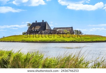 Similar – Image, Stock Photo Houses on Hallig Hooge in the North Sea