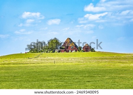 Similar – Image, Stock Photo Houses on Hallig Hooge in the North Sea