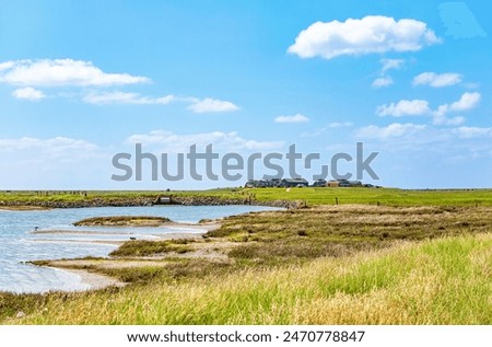 Similar – Image, Stock Photo Houses on Hallig Hooge in the North Sea