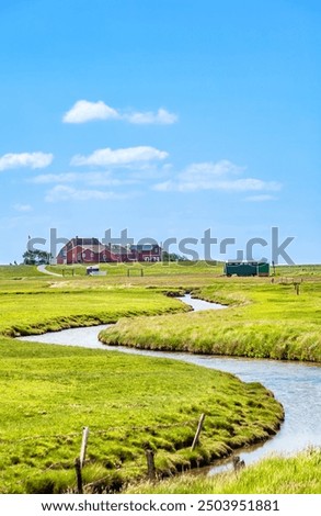 Similar – Image, Stock Photo Houses on Hallig Hooge in the North Sea