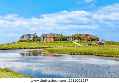 Image, Stock Photo Houses on Hallig Hooge in the North Sea