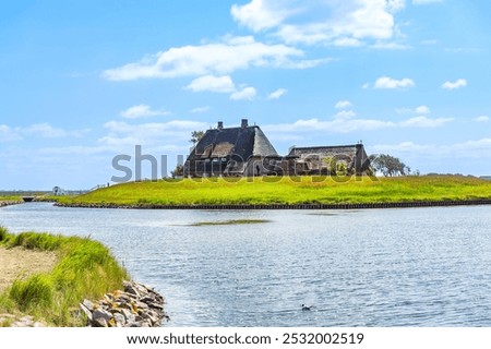 Similar – Image, Stock Photo Houses on Hallig Hooge in the North Sea