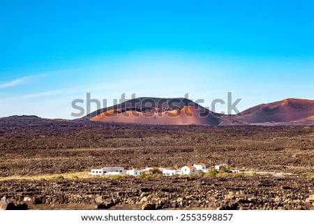 Similar – Image, Stock Photo Landscape in Timanfaya National Park. Lanzarote. Canary Islands. Spain.