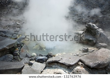 Photo of hot spring in Indonesian vulcano aerea