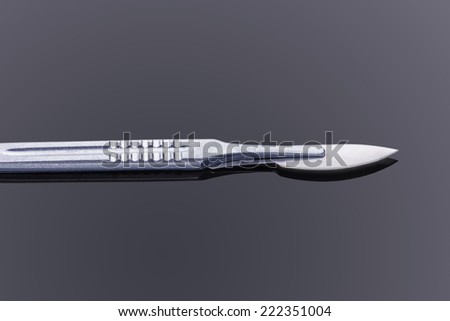 Scalpel isolated on the black background with clipping path