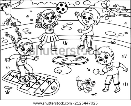 Children Playing Clipart Black And White | Free download on ClipArtMag