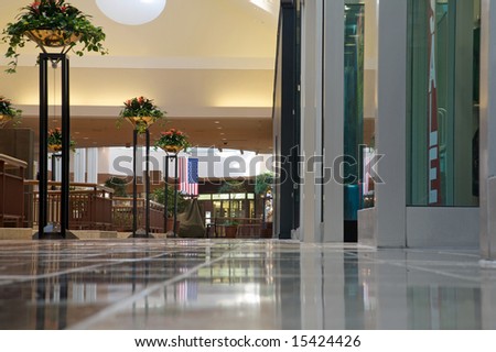 modern shopping mall with no people present