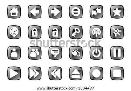 Square black multi-media icons