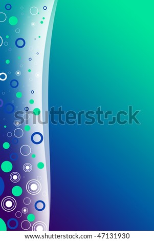 Waves circles and dots abstract vertical background
