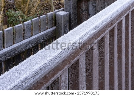 Similar – Image, Stock Photo frozen wooden brown fence outdoors