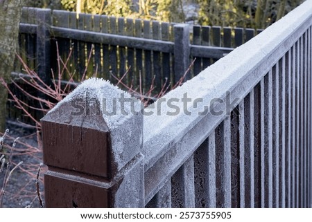 Similar – Image, Stock Photo frozen wooden brown fence outdoors