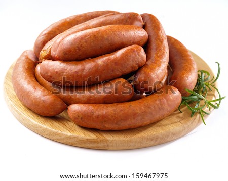 Sausage isolated on white background.
