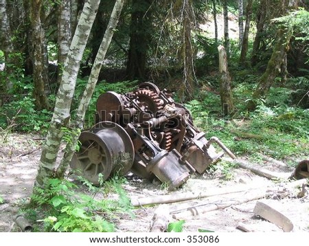 Remnants from a mining operation deep in the Willamette National Forest.