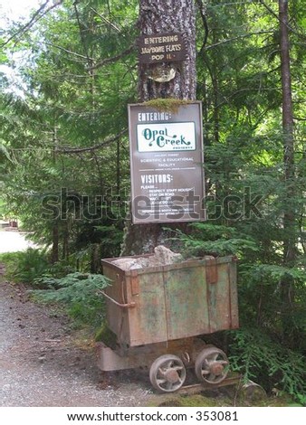 Old mining relics mark the entrance to Opal Creek in Oregon's Willamette National Forest.