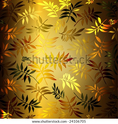 Background for design from multicoloured carved leaves