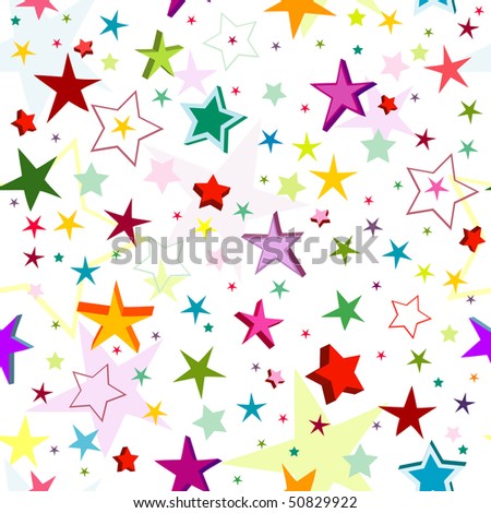 Seamless Pattern Of A Maze Of Colorful Stars On A White Background ...