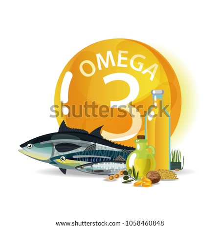 Omega 3. Polyunsaturated fatty acids. Natural organic food with high omega-3 content. Fundamentals of healthy nutrition.