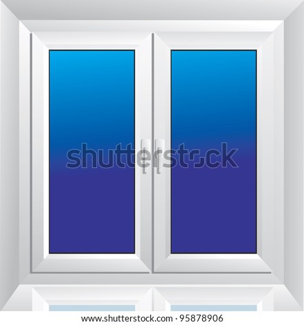 white plastic window with a sloping