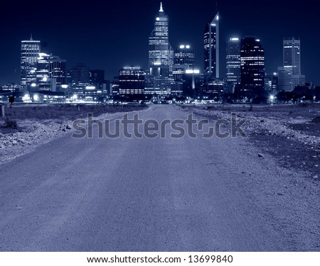 a road leading to a city