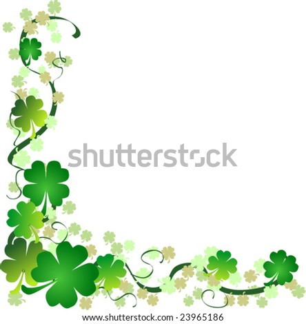 A St. Patrick'S Day Background With Four Leaf Clovers Stock Vector ...