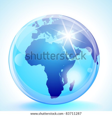  Blue marble globe showing the Europe, Africa & the Middle East.